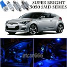 For Hyundai Veloster 2012+ Blue LED Interior Kit + White LED License Light 11PCS