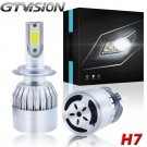 2-Side COB Chip H7 LED Headlight Bulb Conversion Kit High Low Beam Fog 6K White