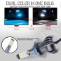 9006 HB4 Dual Color 2-Mode Flash Blinking Bright LED Fog DRL Driving Light Bulbs
