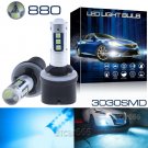 2X 880 High Power 15-3030SMD 8000K Ice Blue LED Projector DRL Fog Lights Bulbs