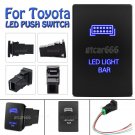 32.5mmx22mm Push Switch Blue LED Light Bar For Toyota Tundra 4Runner 2010-up 12V