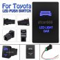32.5mmx22mm Push Switch Blue LED Light Bar For Toyota Tundra 4Runner 2010-up 12V
