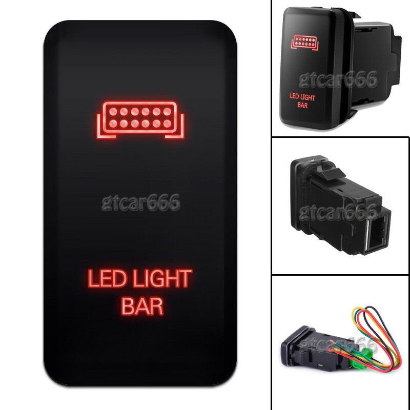 LED LIGHT BAR Red LED Push Switch For Toyota Landcruiser Hilux Prado FJ CRUISE