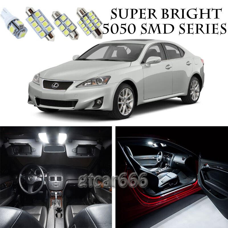 5050 SMD White LED Interior Lights Package Kit For 2006-13 IS250 IS350 ISF 12pcs