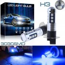 2X H3 15SMD Ultra Bright Blue LED Daytime Running Light Driving Fog Light Bulbs