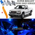 10 x Ultra Blue Interior LED Lights Kit + TOOL For 2004 - 2012 GMC Canyon
