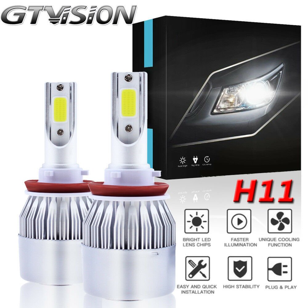 COB LED Headlight Kit H11 For 16-17 Toyota Camry Corolla Sienna 4Runner Low Beam