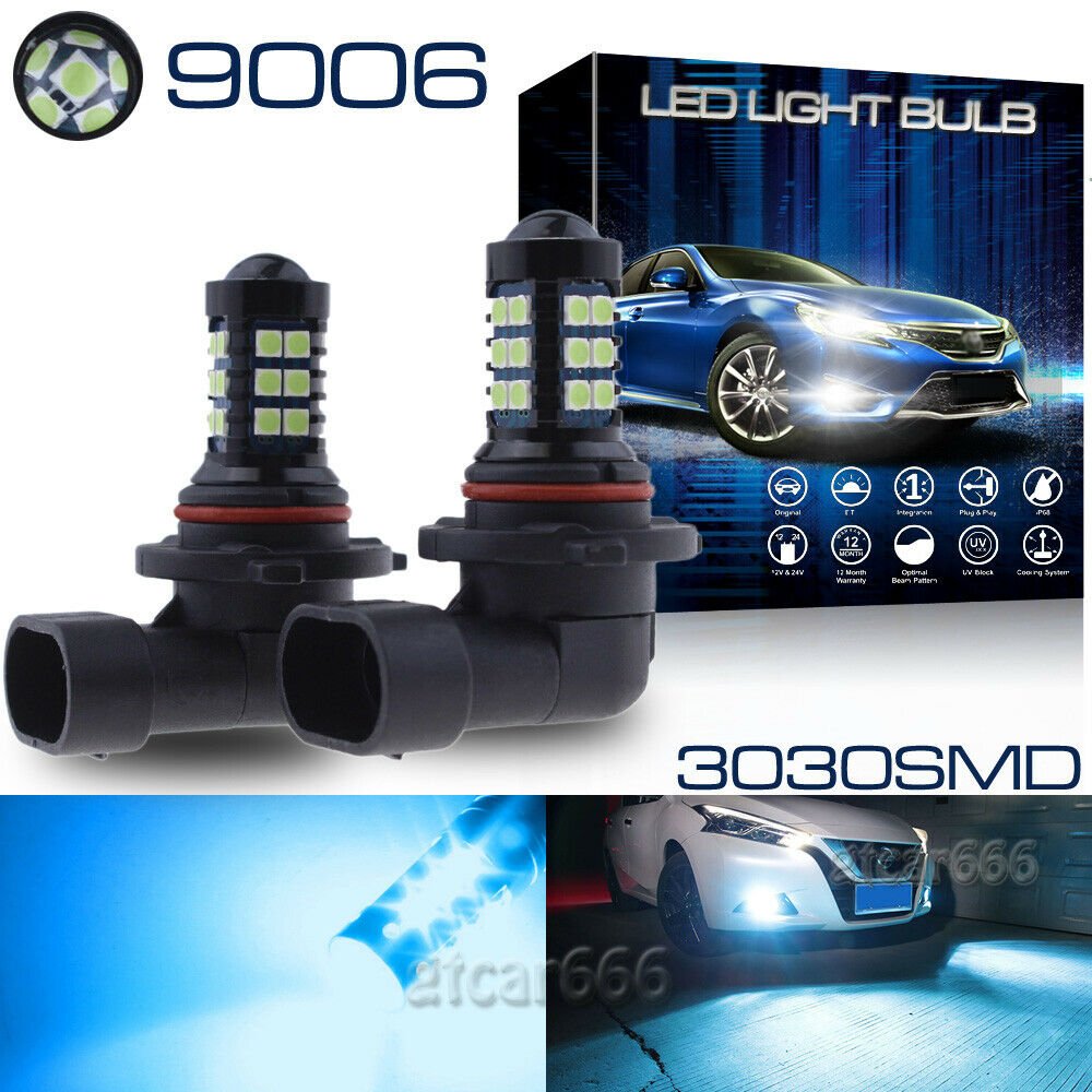 2PCS 9006 HB4 Daytime Running Light LED Fog Light Driving Bulb For Toyota Ford