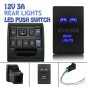 12V 3A ON-OFF Blue LED Push Switch Rear Light For Toyota Tundra 4Runner 2010-up