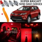 10 x Ultra Red Interior LED Lights Kit + TOOL For 2006 - 2015 Toyota RAV4