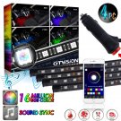 4x RGB Car Interior Atmosphere Footwell Strip Light 48LED Cigarette Lighter Plug