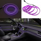 2M LED EL Wire Purple Cold light Car Interior Decor Lamp Neon Strip Tape 12V