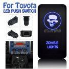 12V 3A Zombie Lights Blue LED Push Switch For Toyota Tacoma Hilux Camry 4Runner
