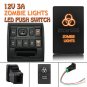 12V ON-OFF Orange LED Push Switch ZOMBIE LIGHT For Toyota Tundra 4Runner 2010-up