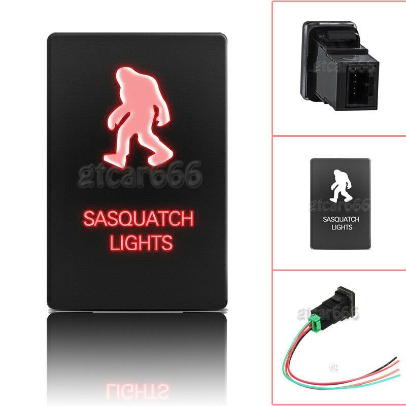 12V Red LED Push Switch For Toyota Sequoia 4Runner Tacoma RAV4 SASQUATCH LIGHTS
