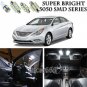 10x Xenon White LED Interior Light Bulb Package Kit For Hyundai Sonata 2011-2015