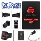 32.5mmx22mm Push Switch Red Bumper Light Bar For Toyota Tundra 4Runner 2010-up