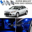 10pcs Blue LED Interior Lights Bulb Package Kit For Ford Focus 2001-2013