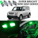 For Honda Element 2003-2008 Green LED Interior Light kit + License Light 8 Piece