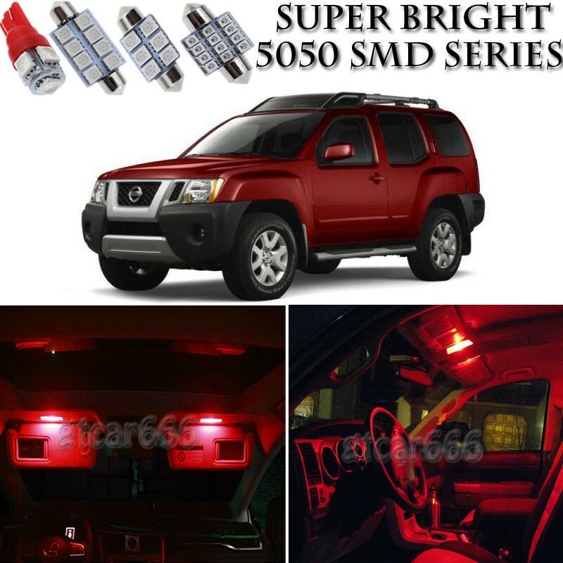 8X 5050 SMD Red LED Interior Lights Bulb Package Kit For Nissan Xterra 2005-2014