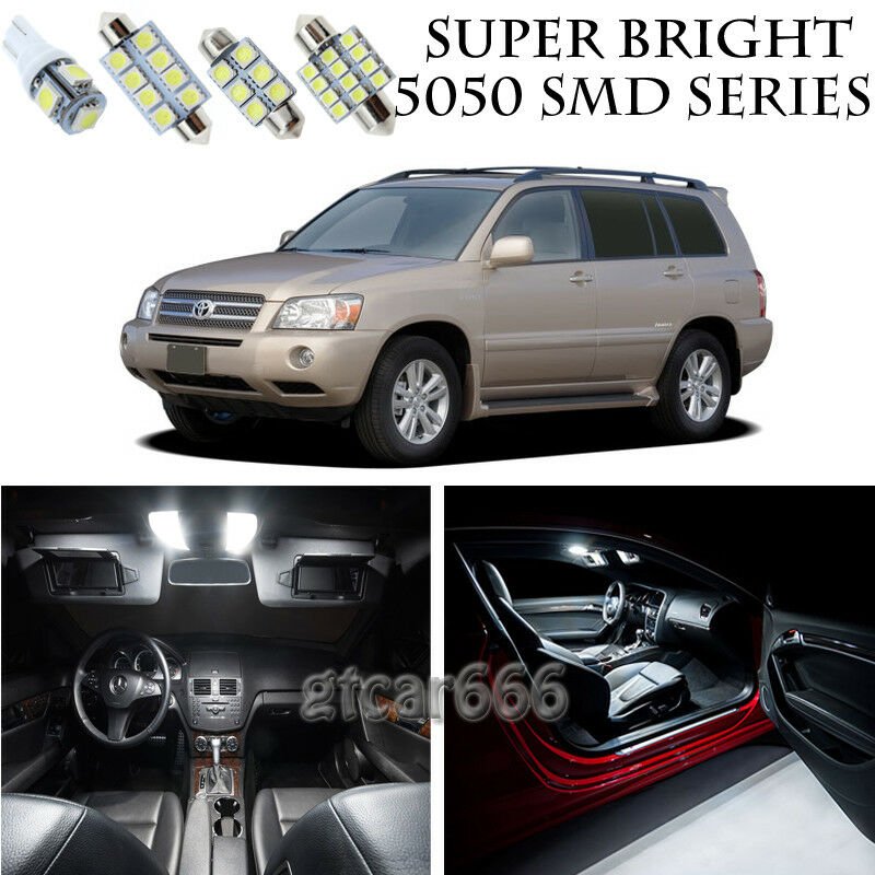 5050 SMD White LED Interior Lights Package Kit For 04-07 Toyota Highlander 8pcs