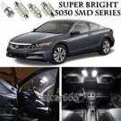 8pcs Xenon White LED Interior Lights Bulb Package Kit For Honda Accord 2003-2012