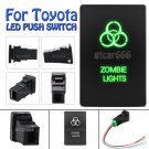 12V 3A Green LED Push Switch For Toyota Sequoia 4Runner Tacoma RAV4 ZOMBIE LIGHT