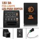 12V 32.5mmx22mm Push Switch Orange Fog Lights For Toyota Tundra 4Runner 2010-up