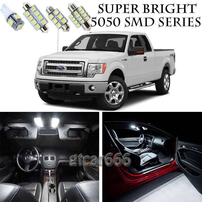5050 SMD White LED Interior Lights Package Kit For 2009-2014 Ford F-150 7pcs