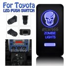 12V ZOMBIE LIGHTS Blue LED Light Push Switch For Toyota 4Runner Tocoma 40mm*20mm
