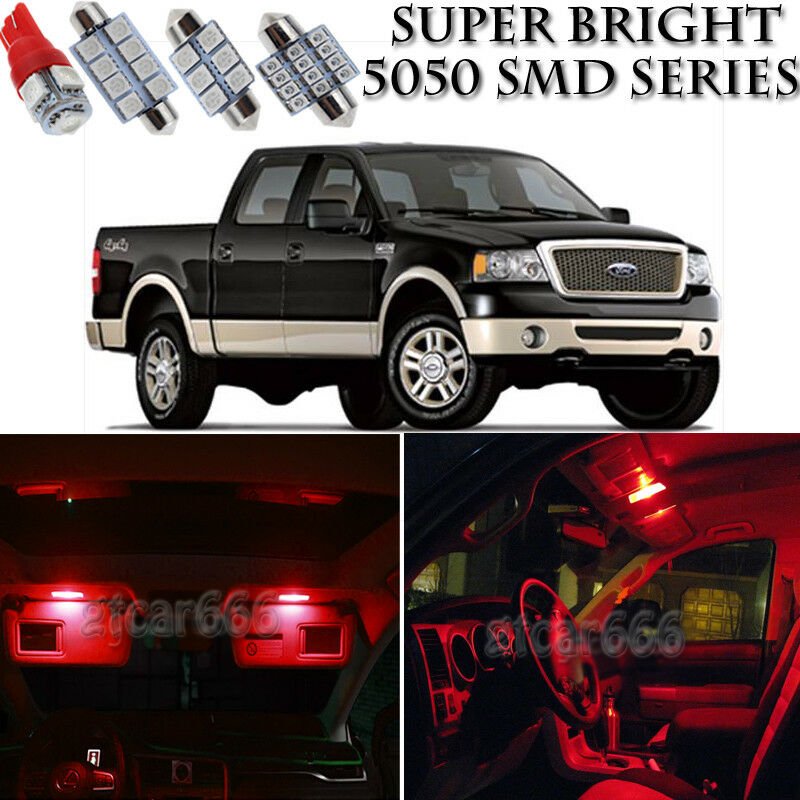 7pcs 5050 SMD Red LED Interior Lights Bulb Package Kit For Ford F150 2004-2008