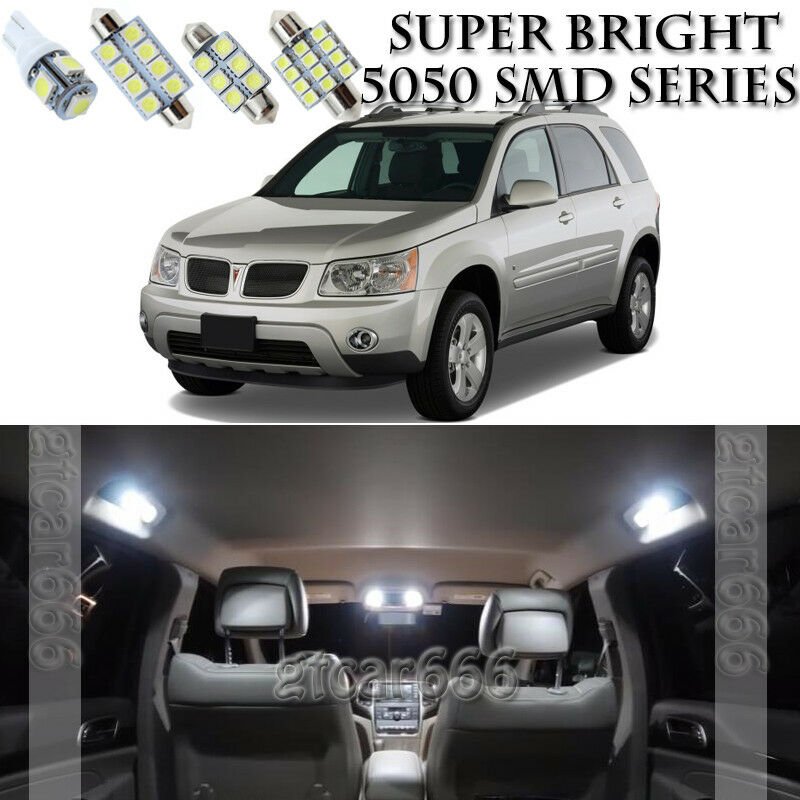 9x Xenon SMD White LED Interior Light Package Kit For 2006-2009 Pontiac Torren