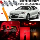 9 x Ultra Red Interior LED Lights Kit + TOOL For 2013 - 2016 Dodge Dart