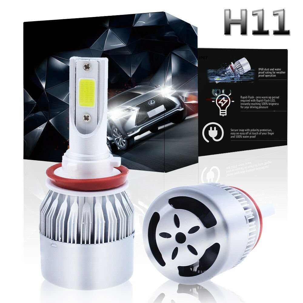 High Bright H11 H9 H8 LED Headlight Fog Light Bulbs Conversion Kit White Light