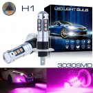 2x H1 15SMD Projector LED Fog Light Bulb Driving Lamp DRL Pink Purple High Power