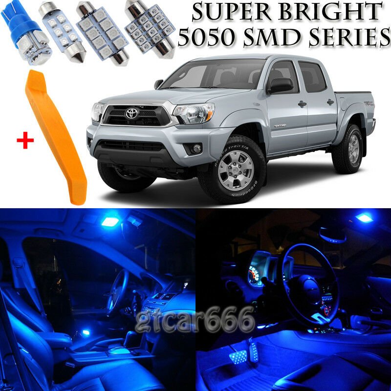 9 x Ultra Blue Interior LED Lights Kit + TOOL For 2005 - 2015 Toyota Tacoma