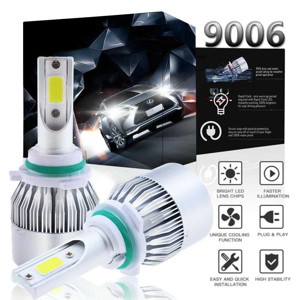 2X 9006 Low Beam Car LED Headlight Bulb Kit For Honda Civic Odyssey Accord White