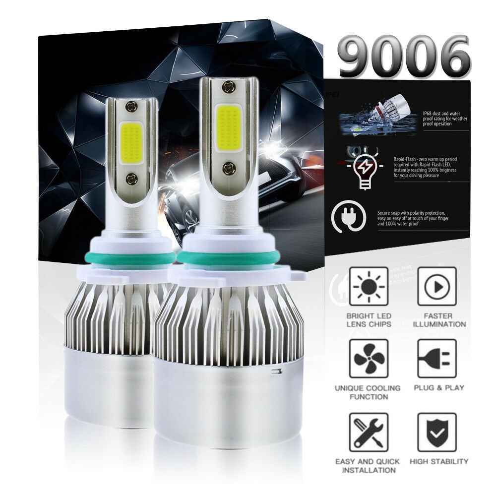2X 9006 HB4 LED Headlight Bulb Kit Low Beam 6000K 1300W 195000LM HID White Bulbs