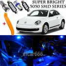 10 x Blue Interior LED Lights Kit + TOOL For 1998 - 2011 Volkswagen VW Beetle