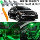 8 x Ultra Green Interior LED Lights Kit + TOOL For 2006 - 2012 Honda Civic