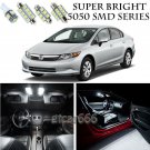 5050 SMD White LED Interior Lights Package Kit For 2006-2012 Honda Civic 6pcs