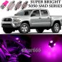 7 x Pink Purple LED Interior Lights Package Kit For Toyota Tacoma 2005 - 2014