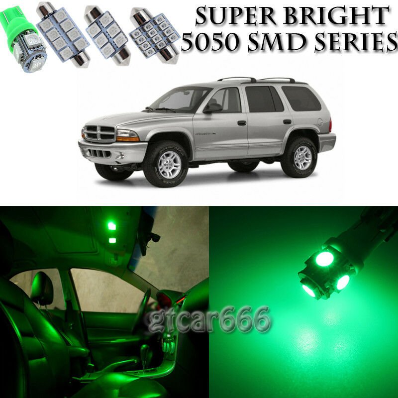 10 x Super Green LED Interior Light Package Kit For Dodge Durango 1998 - 2003