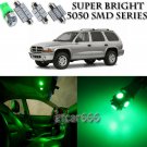 10 x Super Green LED Interior Light Package Kit For Dodge Durango 1998 - 2003