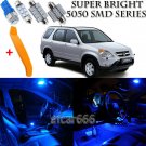 9 x Ultra Blue Interior LED Lights Kit + TOOL For 2002 - 2006 Honda CRV CR-V