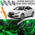 9 x Ultra Green Interior LED Lights Kit + TOOL For 2011 - 2015 Chevrolet Cruze
