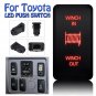 WINCH IN WINCH OUT Red LED Light Push Switch For Toyota 4Runner Tocoma 40mm*20mm