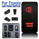12V DRIVING LIGHT Red LED Push Switch For Toyota Fortuner Hilux Tacoma 2005-2011