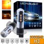 2X 15SMD H3 Bright 3000K Golden Yellow Projector LED DRL Driving Fog Light Bulbs