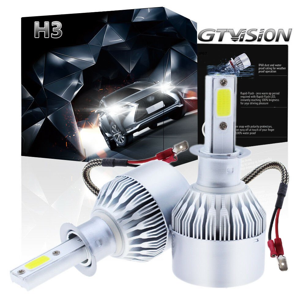 H3 LED Headlight Conversion Kit Fog COB Chip 1300W 195000LM 6000K Xenon White